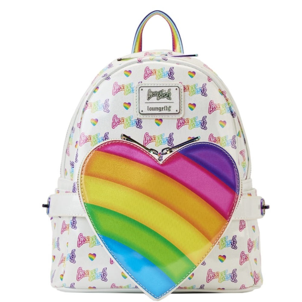 Loungefly Lisa Frank Rainbow Heart Mini Backpack with Waist Bag Retro